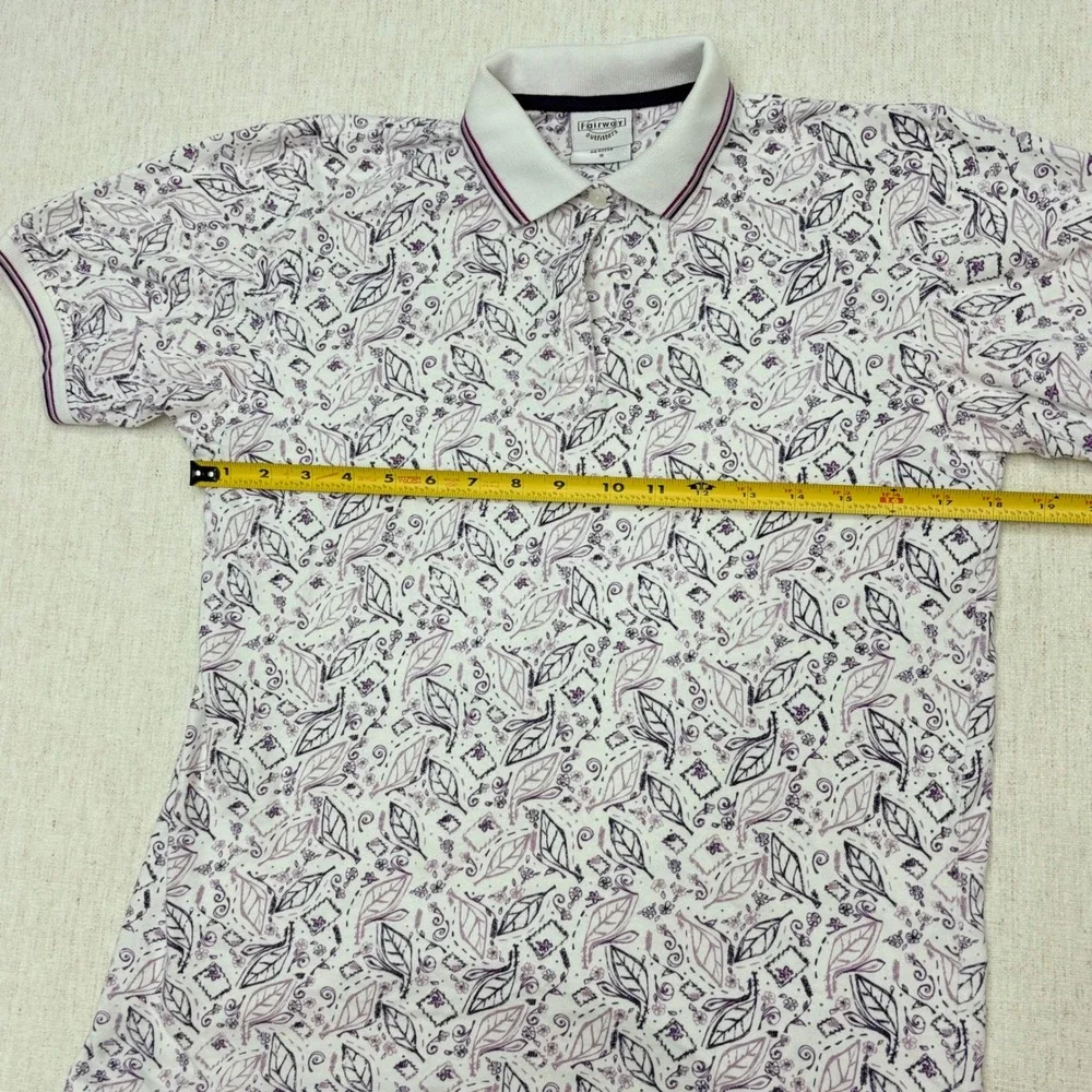 Fairway Outfitters Purple Leaf Print Polo Shirt and Pleated Shorts Golf Set 6 M